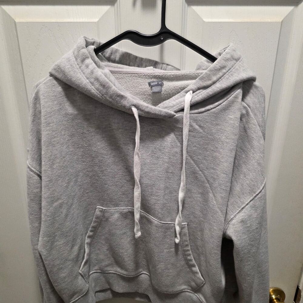 Aerie Gray Oversized Hoodie "Can't Stop Me" Graphic Pullover Sweatshirt Medium